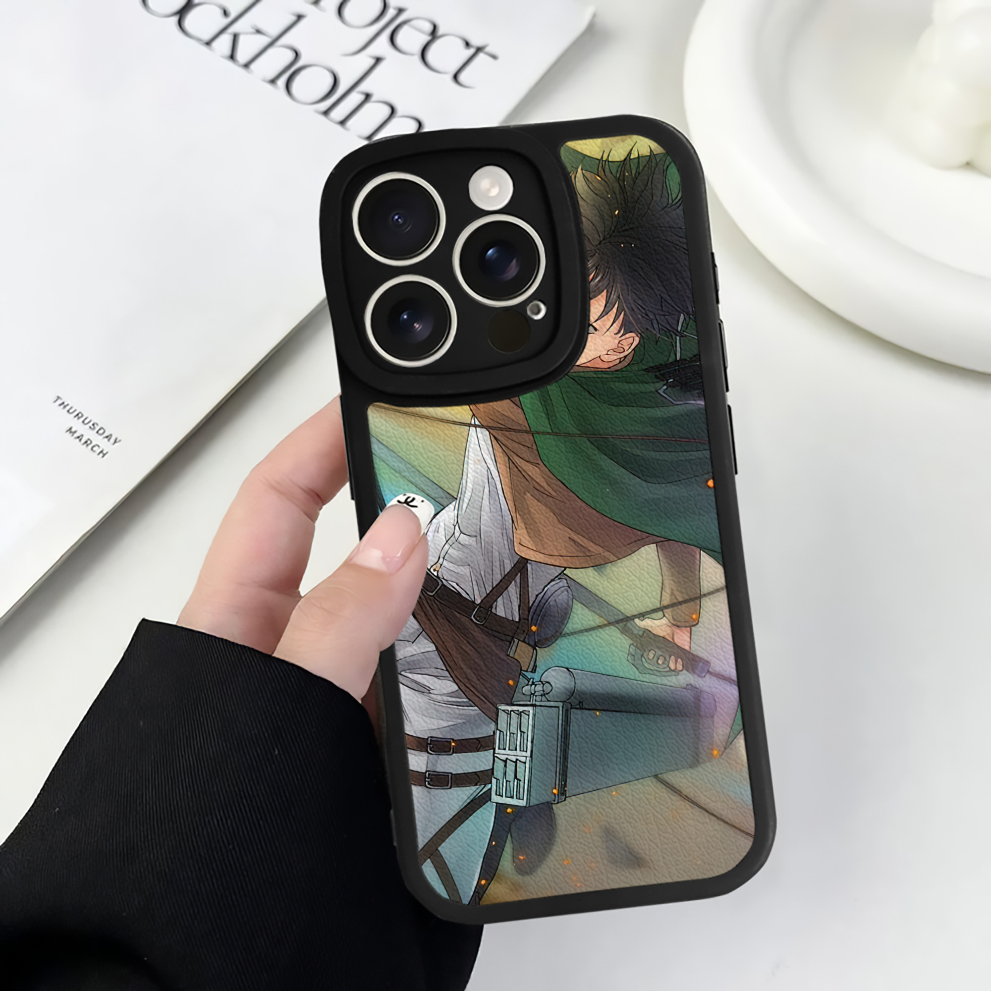 （画像用） 進撃の巨人 Attack on Titan 【iPhone 16シリーズ対応】シリコンスマホケース（レザー調） 材質：シリコン